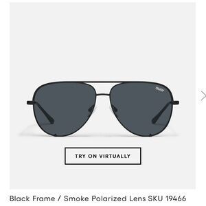 QUAY HIGH KEY BLACK/SMOKE POLARIZED MICRO SUNGLASSES